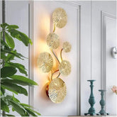Decorative-wall-lamp-with-golden-leaf-design